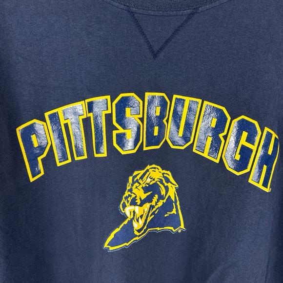 Mens Y2K Jerzees Pittsburgh Panthers College Long Sleeve Shirt Size XL - Picture 2 of 7